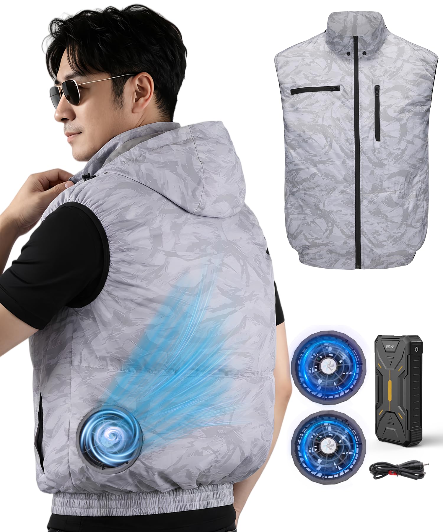 Amazon.co.jp: [XINMIRAI] 空調作業服【無敵風量·最大50H航続時間·体感